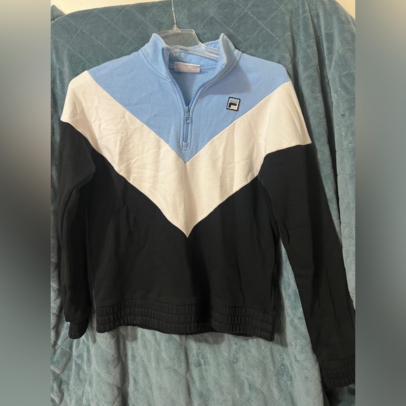 Fila Tops - Women's Vintage Fila 3/4 Zip Pull On Color Block Sweater Size Large